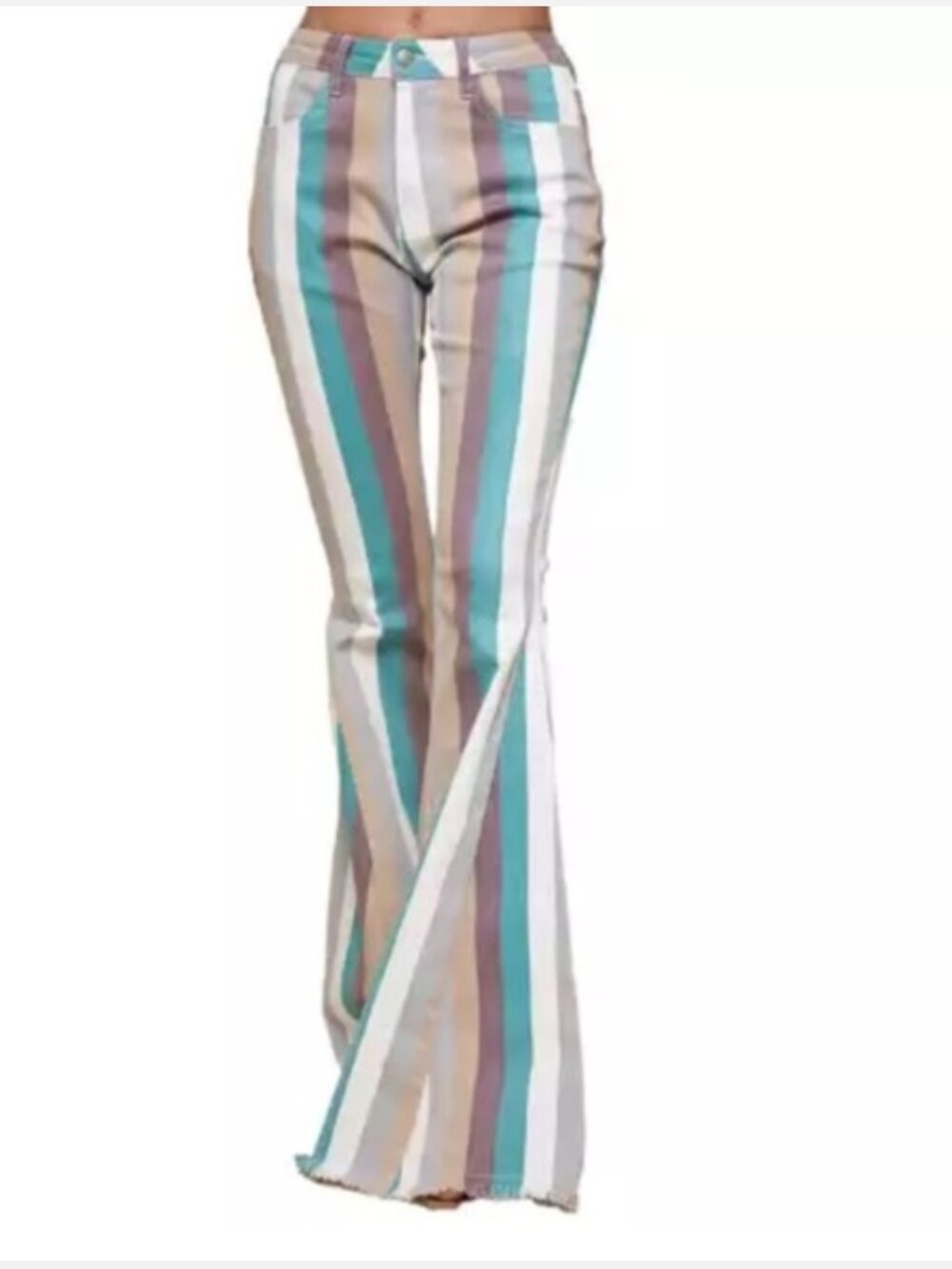 Saints & Hearts Striped Flare & Wide Leg Jeans  Size Medium